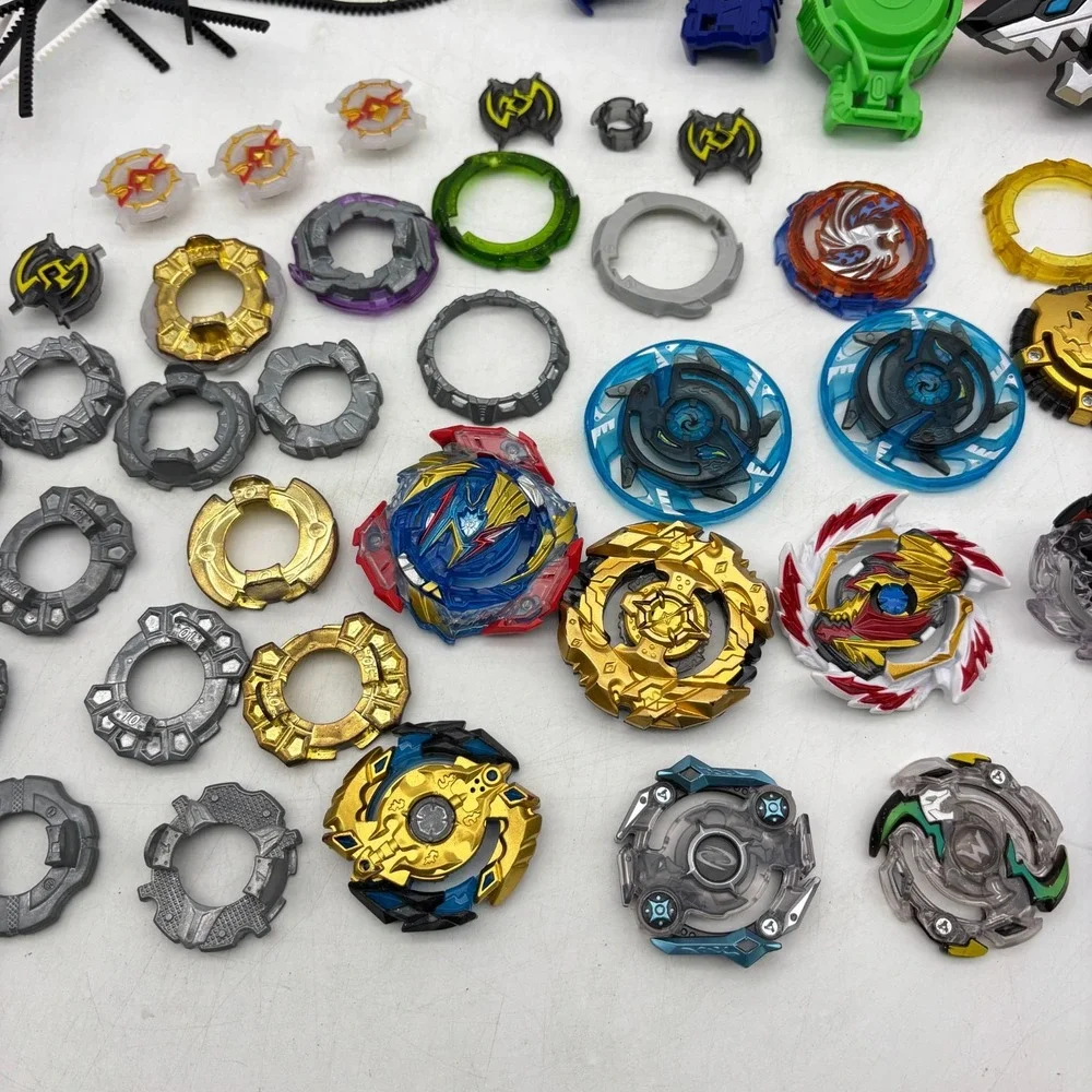 Beyblade Burst Huge Parts Lot Launchers DB QuadDrive QuadStrike Tops Hasbro